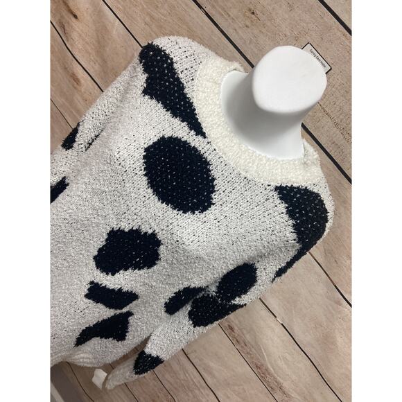 The Impeccable Pig Womens Sweater Size Small Pullover Black White Dots New - Picture 5 of 11